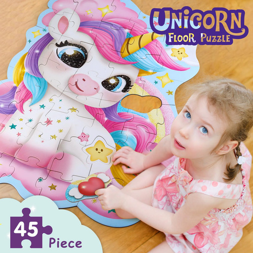 Puzzle Wookidel Unicorn Floor, 45 Piezas, Para Niños De 3 A
