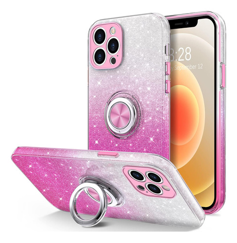 Funda Hython Para iPhone 12 Pro Max Glitter Grad Pink