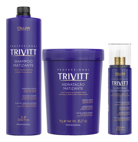 Kit Matizante Itallian Trivitt Sh280ml+ Más1kg+ Reconst Inst