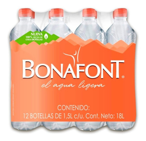 Agua Bonafont Pack Con 6 Botellas De 1.5 Lts C/u