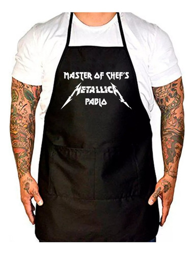Delantal Metallica Rock Master Of Chefs Personalizado Nombre