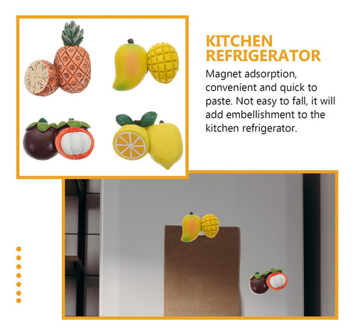 Para Imán De Heladera De Frutas De Cocina, 4 Piezas, Frutas