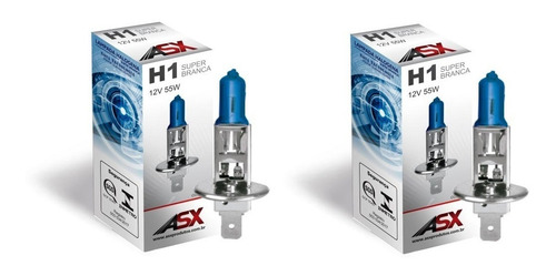 Imagem 5 de 7 de Lampada Super Branco H1 H7 4500k 55w 2 Pares 12v Asx Halogen