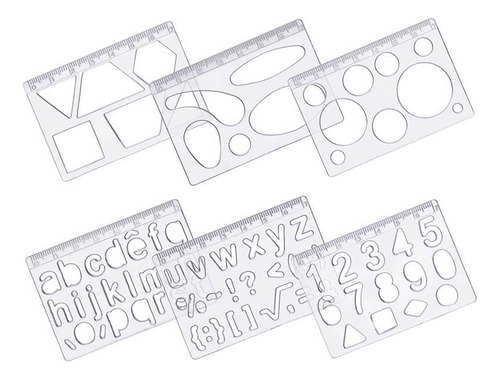 Kit Reguas Desenho Acrilico Transparente Waleu