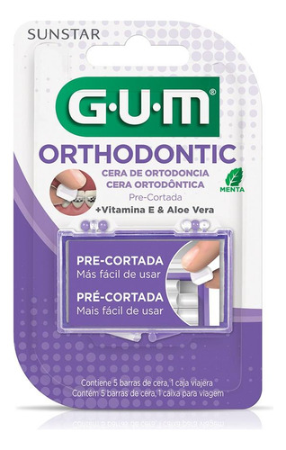 Gum Cera Ortodontica Pré Cortada Menta 5 Barras