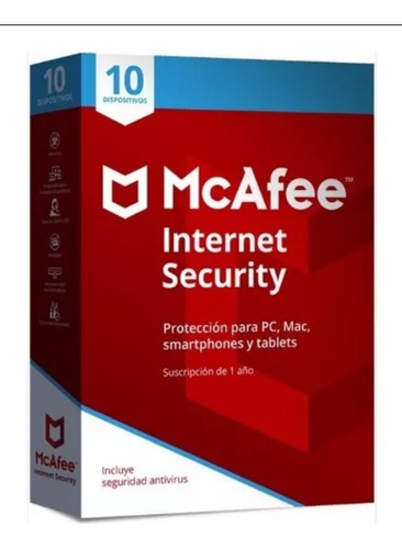 Antivirus Mcafee Internet Security 10 Dispositivos 1 Año *