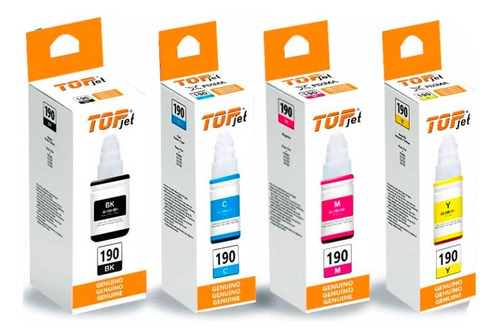 Set X4 Tinta Topjet Para Canon Gi190 G2100 G4100 G2110 G3110