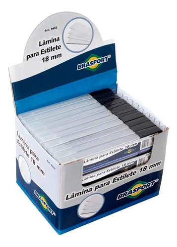 Lâmina Para Estilete 18mm Com 100 Peças 8602 Brasfort