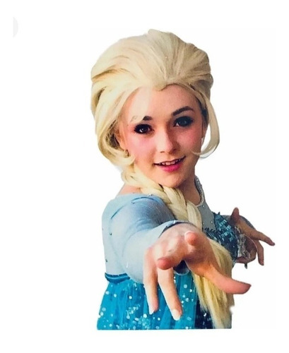 Peluca Sintética Elsa Frozen Trensa Para Disfraz
