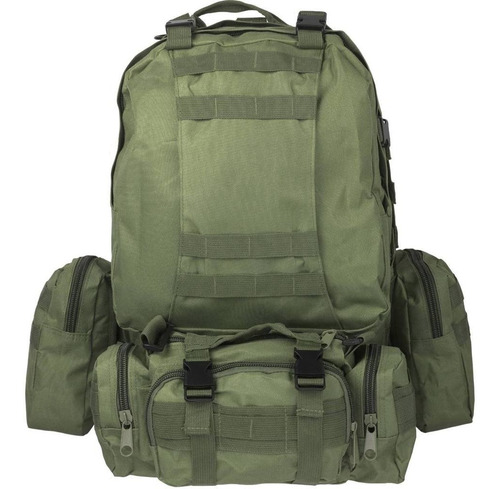 Imagen 3 de 8 de Mochila Táctica Militar Negra 55 Litros Desmontable Mli Zoo