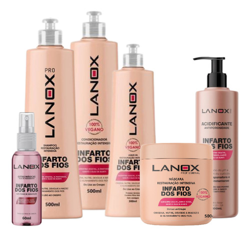 Kit Infarto Dos Fios Combate Ao Frizz Com Acidificante Lanox