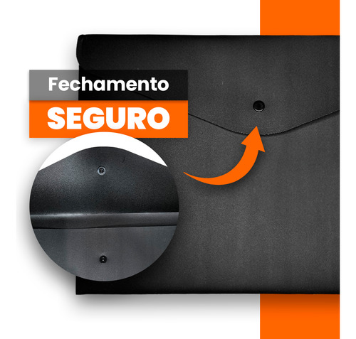 Kit 10 Pastas Envelopes Com Botão A4 Resistentes