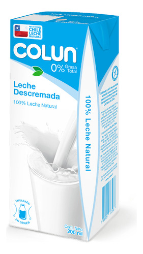 Leche Descremada Colun 1 Lt(12 Unidades) Super