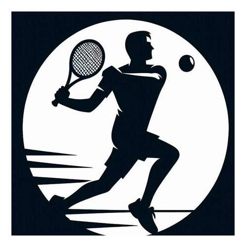 Vinilo 45x45cm Tenis Logo Deporte Raqueta Pelota M1
