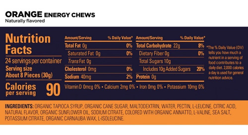 Imagen 2 de 2 de Gomitas Energéticas Gu Sabor Naranja