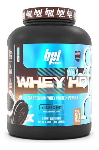 Bpi Sports Whey Hd Proteínas En Polvo Pote 4.1 Lb