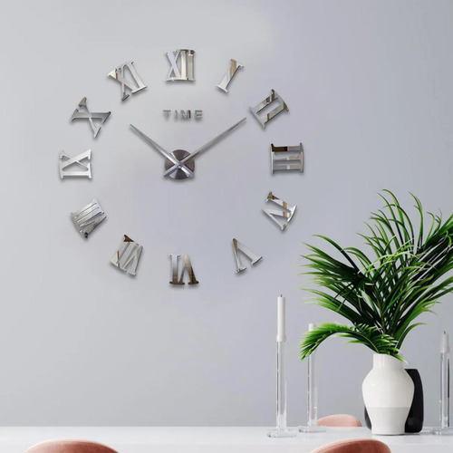 F Diy Pared Reloj Espejo Pegatina Números Hogar Sala Plat