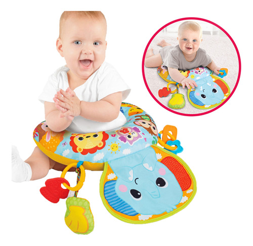 Almohada Almohadón Estimulación Bebé Música Sonajero Winfun Color Celeste