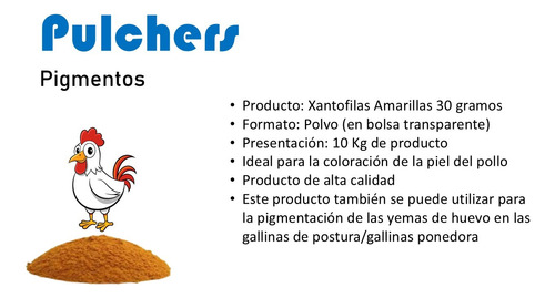 Pigmento Natural Pollo De Engorda, 10 Kg