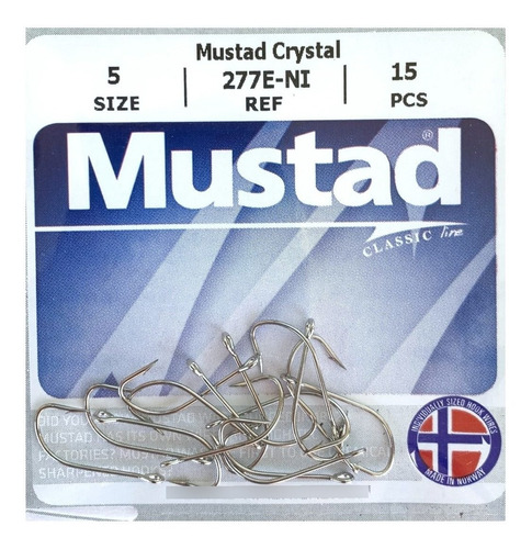 Anzuelos Para Pejerrey Mustad 277e-ni #5 Crystal