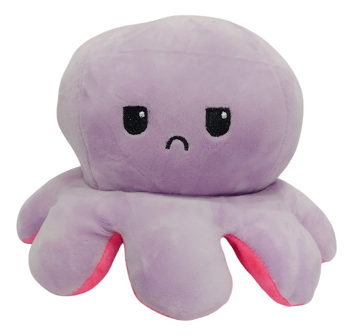 Peluche Mediano Pulpo Reversible Buenos Regalos Violeta Con Fucsia