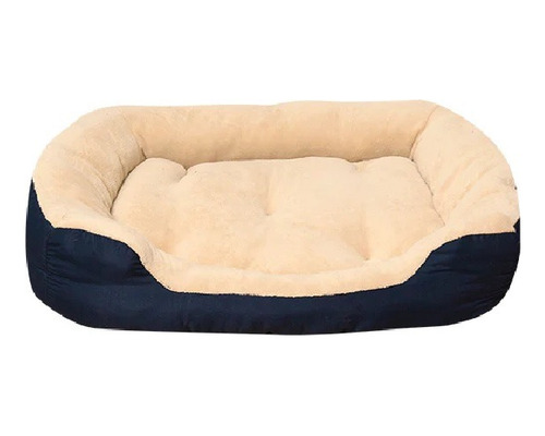 Cama Para Mascotas Mediana 75x60 Cm Azul Suave Lavable Tesso