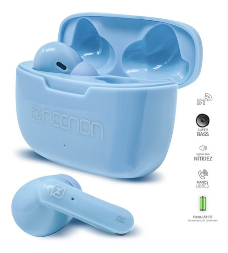 Audifonos Bluetooth Necnon Azul Ntws-03