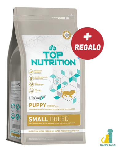 Top Nutrition Perros Cachorros Razas Pequenas X 3 Kg - Happy Tails