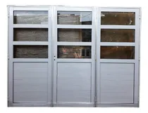 Comprar Porton Garage Aluminio Blanco 1\u002F2 Vidrio Repartido H 240x200