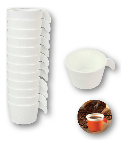 Conjunto Copete 12 Porta Copo Café Descartável Branco Cassol