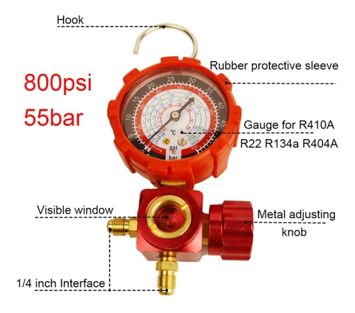 Reloj Manómetro Completo Alta Con Protector Y Llave/ He038