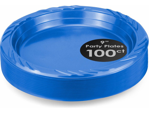 Decorrack 100 Plastic Party Plates, 9 Pulgada Round Table