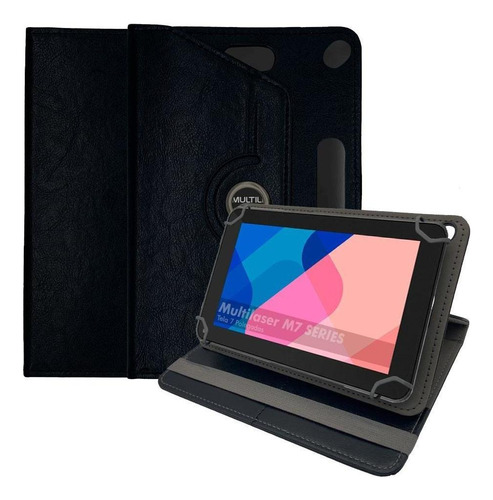 Capa Tablet Multilaser M7 M7s M7s Plus Go Giratória - Preta