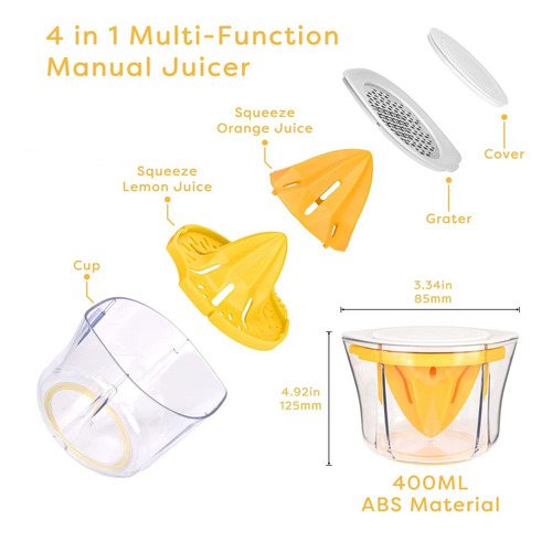 Exprimidor Manual 5 1 Naranja Limon Citrico Taza Medidora 13