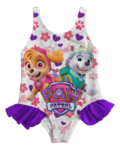 Traje De Baño Niña Paw Patroll Patrulla Canina Vestido 