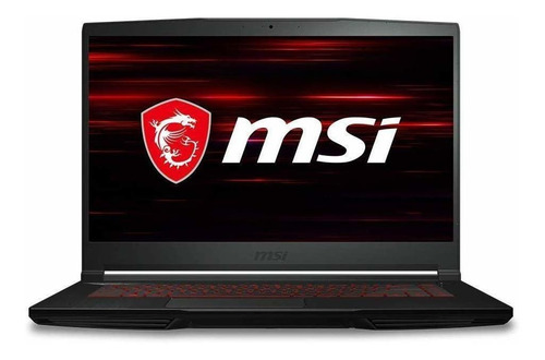 Imagen 1 de 4 de Laptop gamer MSI Thin GF63 negra 15.6", Intel Core i5 9300H 8GB de RAM 256GB SSD, Nvidia GeForce GTX 1650 1920x1080px Windows 10 Home