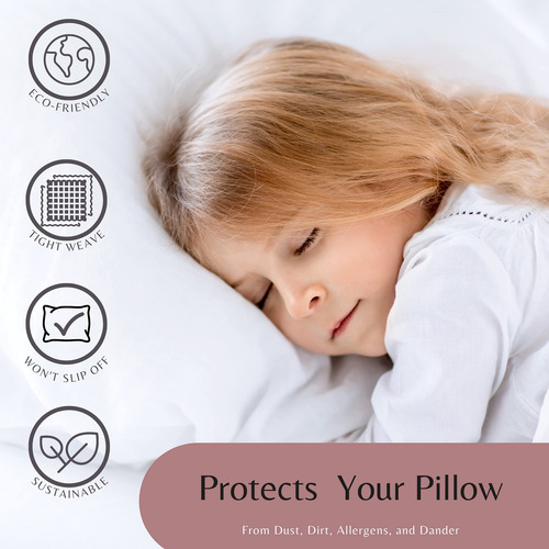 Funda De Almohada Rosa De Algodón 100% Transpirable Y Suave
