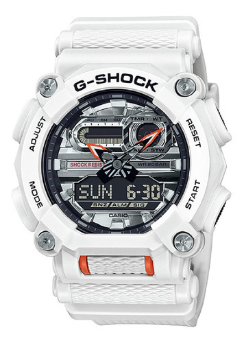 Reloj Casio G-shock Ga-900as-7adr Hombre Color de la correa Blanco Color del bisel Blanco Color del fondo Plateado