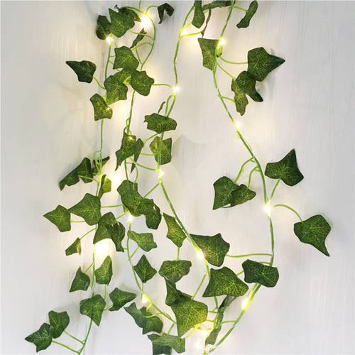 Guirnalda De Luces Falsa Para Decoración Navideña Con Hojas