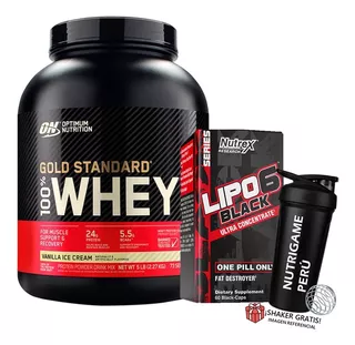 Pack Proteina Gold Standard Whey 5lb+ Lipo 6 Black Uc 60caps