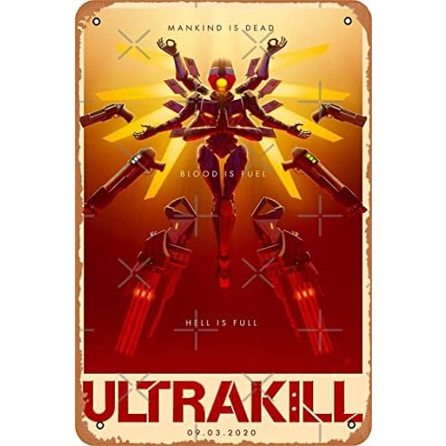 Póster Ultrakill, Letrero De Metal Vintage Retro De 8x...