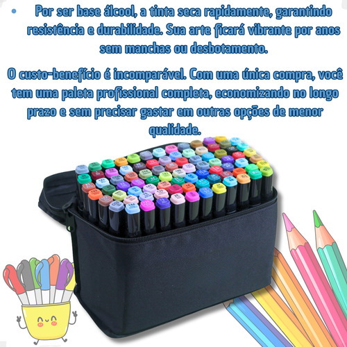 Kit Touch Marcador Canetas Ponta Dupla Estojo 120 Cores Fofa para Livros de Colorir Bobbie Goods Canetinhas Coloridas CapriShop House