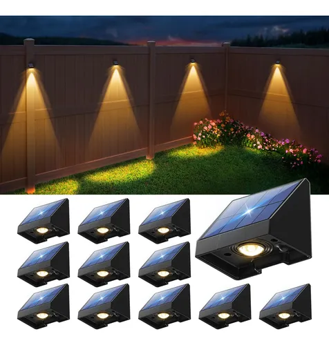 Paquete De 12 Luces Decorativas Para Vallas Solares Para Ext
