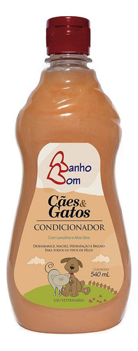 Condicionador Pets Com Lanolina E Aloe Vera 540ml Banho Bom