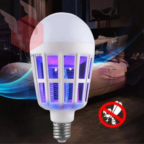 Lampara Mata Mosquitos Insectos Foco Luz Led 2 En 1