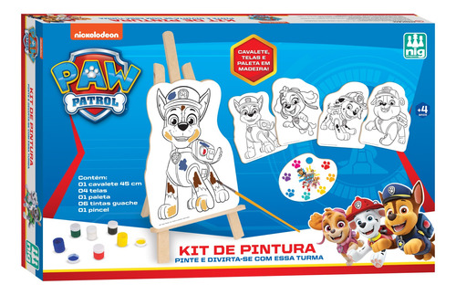 Kit De Pintura Patrulha Canina - C/ 13 Peças Em Madeira -nig