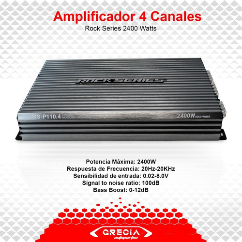 Imagen 6 de 6 de Amplificador 4 Canales Rock Series 2400 Watts