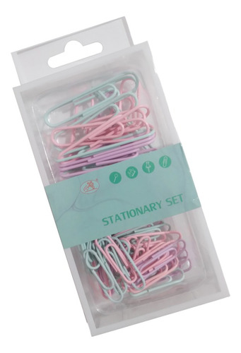 Kit De Oficina X 2 Clips Grandes Y Chicos - Color Pastel- 