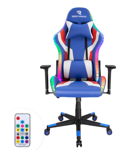 Silla Gamer Respawn 700 Pro Rgb Azul Ergonómica Reclinable