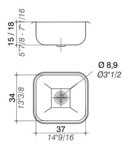 Pileta De Cocina Simple Acero 304 Johnson E37/18
